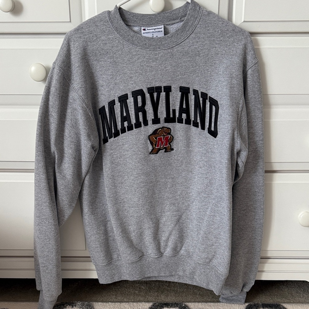 Champion Heather Gray Maryland Crewneck Sweater